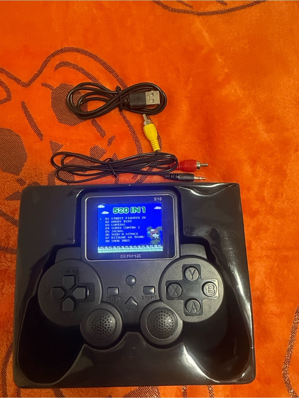 Portable 520-in-1 Retro Handheld Console - Black (520 games included)